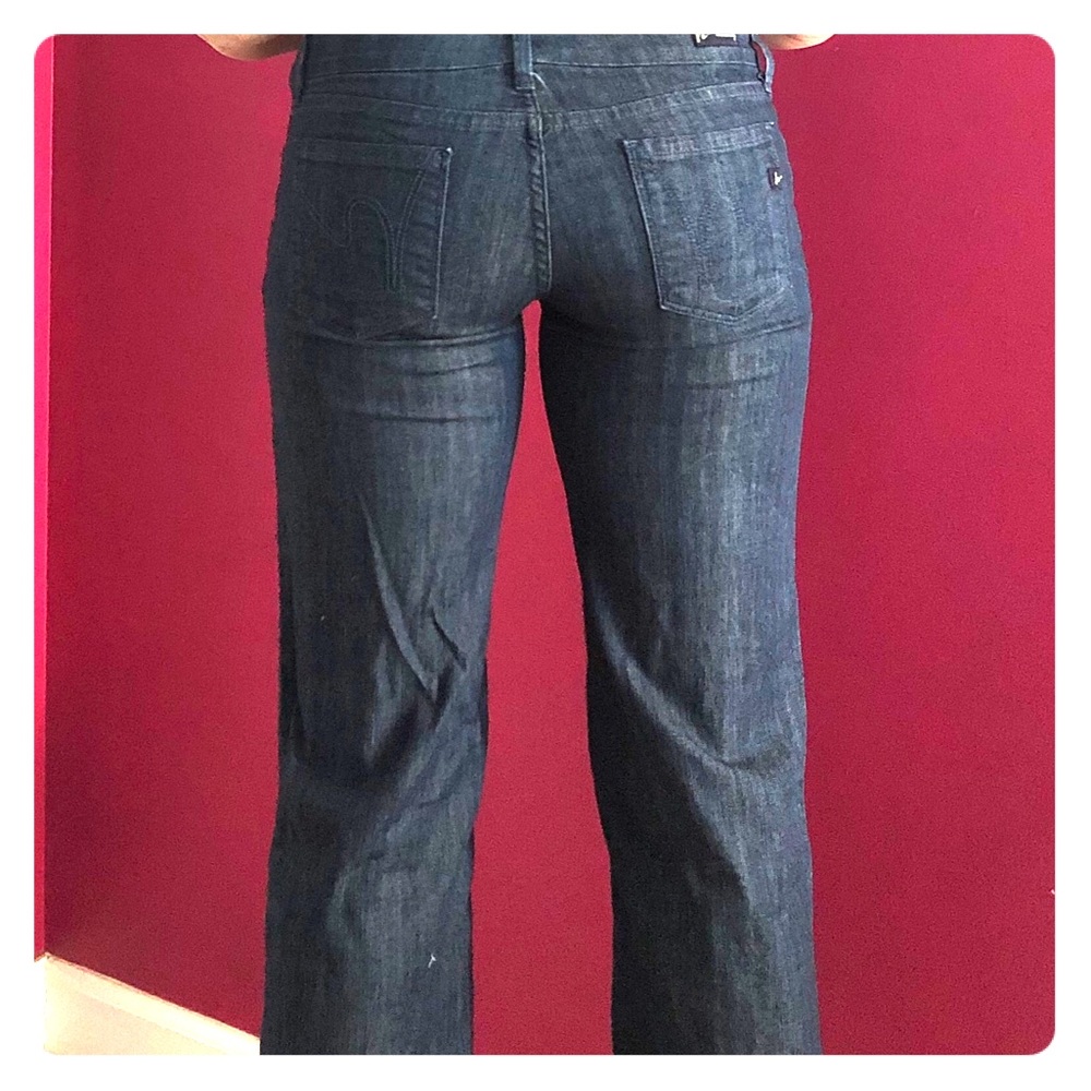 Citizens of Humanity wide leg trousers dark blue
